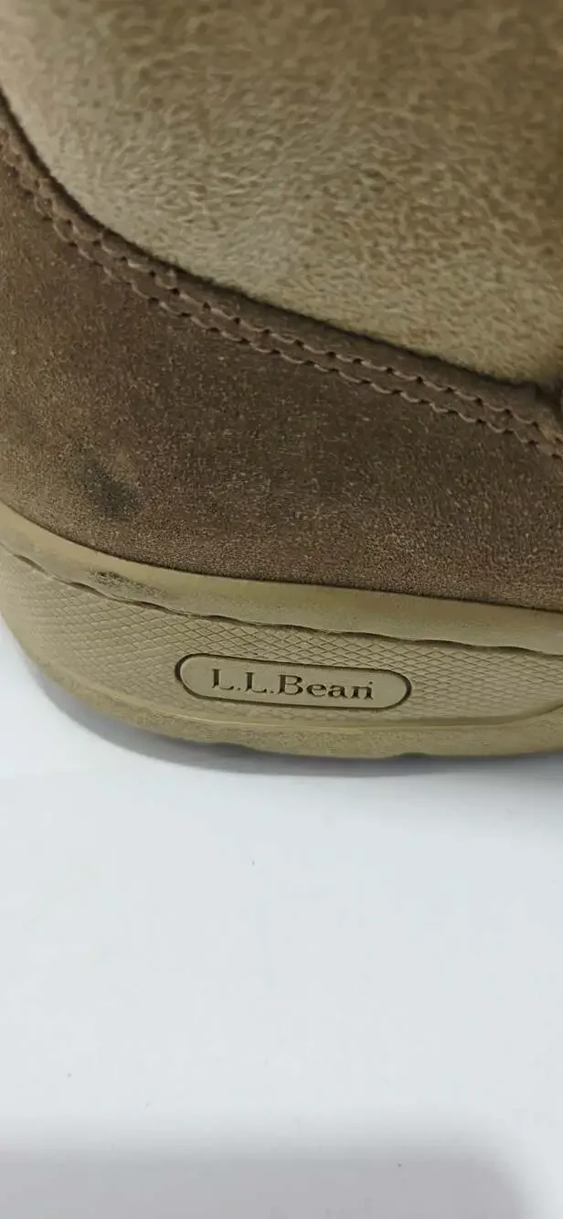 L.L. Bean Women's Suede Shearling Lined Winter Boots Tan Size 9 Medium